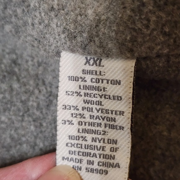 Men's Aigle Tan Cotton Wool Blend Utility Tan Jacket Size XXL - Picture 14 of 15